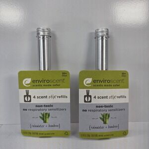 2 Pack Enviroscent Rainwater Bamboo Scent Stix‎ Refills Non-Toxic Air Freshener